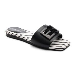 NEW LIVERPOOL LA Leather Dunbar Slide Sandals Luggage for women 254 3T7